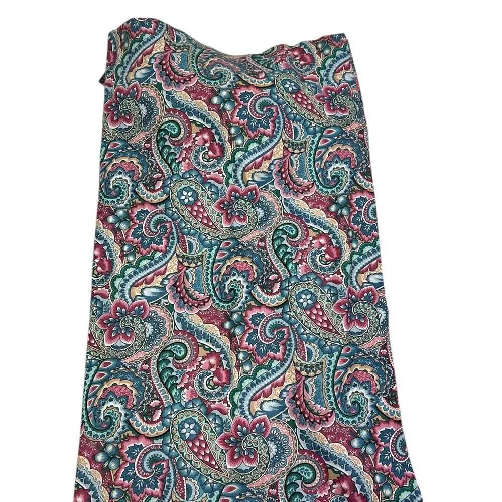 2 Paisley Floral Lined Curtain Panels Pink Blue Pinch Pleat 82” Long